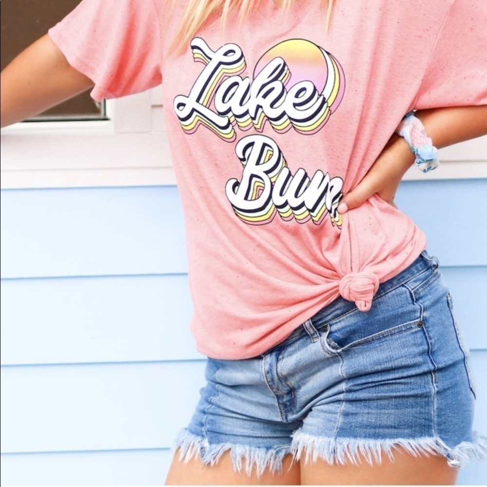 Jadelynn Brooke Lake Bum V-neck Graphic T-shirt